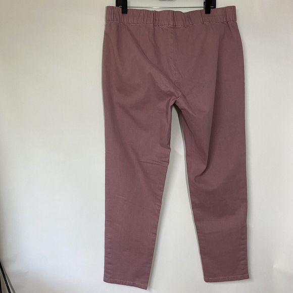 Soft Surroundings Ankle Pant Wine color with snaps at ankle Pull on denim Casual - Picture 2 of 11